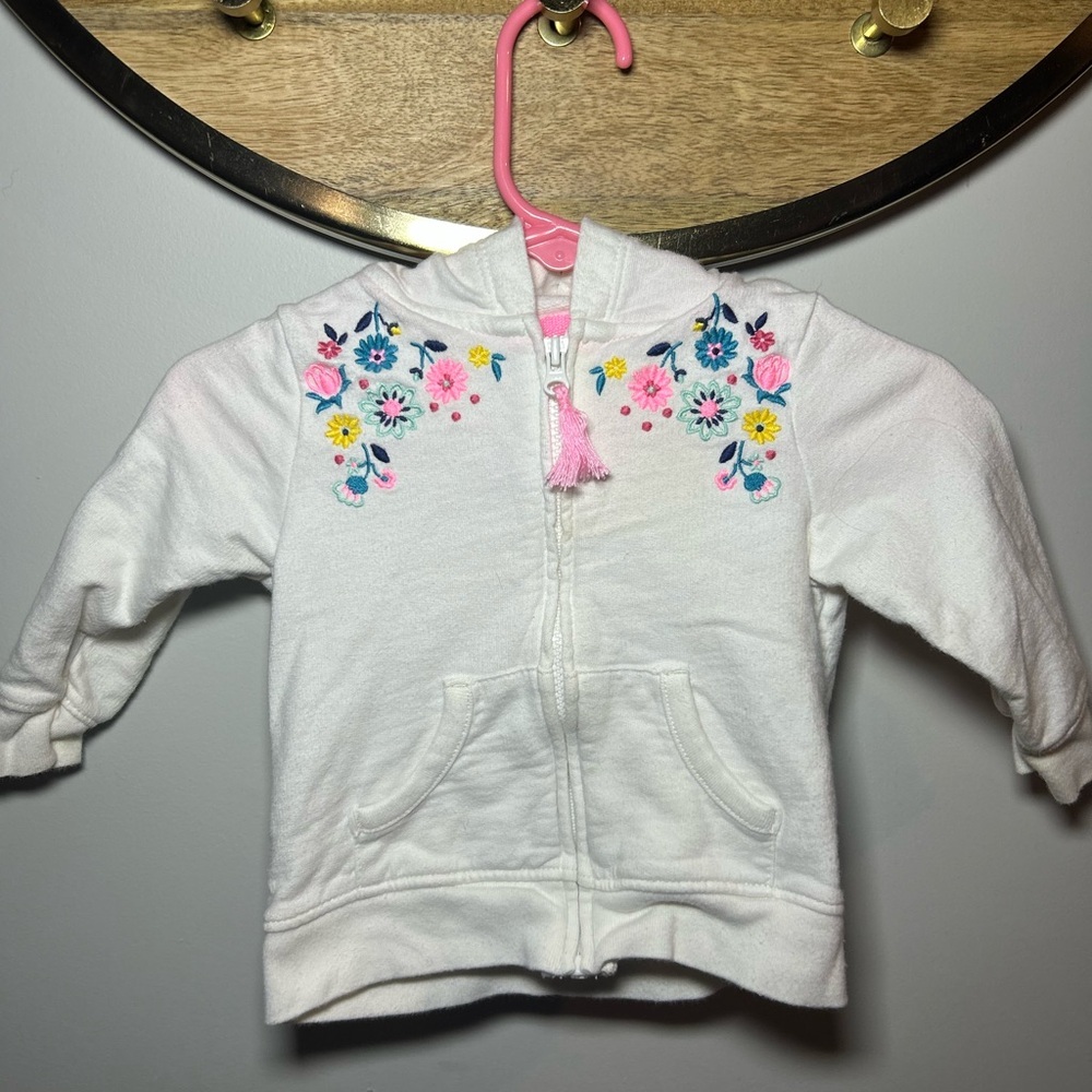 Carter's White Hoodie with Colorful Floral Design
